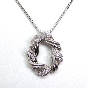 1円〜!!POLAjewelry(ポーラ)《Pt900 天然ダイヤモンドネックレス》J 約12.4g 約43.0cm diamond necklace ジュエリー jewelry EG4/EH0 E70