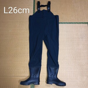 新品未使用　送料込み　メンズ　レディース　胴付き長靴　ウエーダー　WADER　L26cm　ネイビー