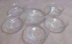 ＜GLCOLOC＞グルコロック ガラスボウル ガラス皿 (大1個 & 小5個)