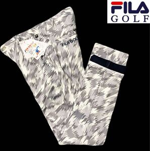 ▲B545新品【LL(w86-90)】グレー迷彩 フィラ ゴルフ FILA GOLF カモ柄 裏フリース 保温 3層ボンディング ストレッチ テーパードパンツ