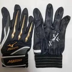 松井秀喜使用　Mizuno バッティング用手袋 サイン入り