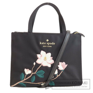 kate spade ケイトスペード フラワーモチーフ 2WAY ハンドバッグ ナイロン素材 レディース 中古