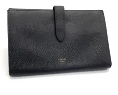 CELINE セリーヌ ラージストラップウォレット 二つ折り財布 ブラック