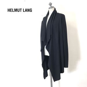 1N2303-D◆美品◆USA製◆ HELMUT LANG ヘルムートラング デザインジャケット アシンメトリー フック開閉◆sizeS ブラック ウール100