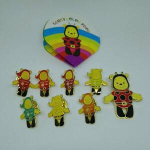 ♪ ディズニーストア ジャパン ピンバッジ Lucky Color Pooh シリーズ 全8個セット プーさん 2002年 新品 未使用 ピン