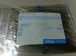 KOA SN14C2C 1/4w　61.9Ω F ±1％ 100本1袋(7)