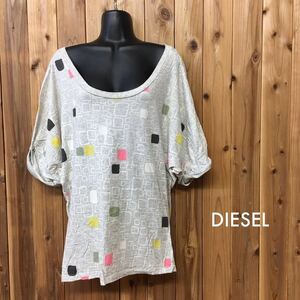 DIESEL/ディーゼル◆半袖Tシャツ カットソー チュニック トップス◇レディース size XS＊スクエア柄 コットン 綿100%