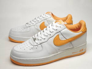 レア!良好! 02製 NIKE AIR FORCE 1 LO 28.5cm WHITE x CANYON GOLD 624040 - 113 / ナイキ エアフォースワン 白 黄 オレンジ