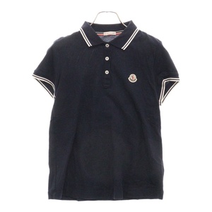 MONCLER モンクレール MAGLIA POLO MANICA CORTA ライン ワッペン 半袖ポロシャツ ネイビー/ホワイト