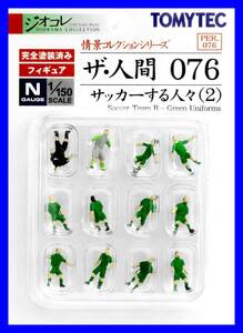 ザ・人間076　サッカーする人々（２）　TOMYTEC　ジオコレ　情景コレクションシリーズ　鉄道模型　人　人間　ミニチュア　1/150　Nゲージ