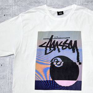 00s Y2K STUSSY 8BALL ビッグロゴ Tシャツ ステューシー　　デカロゴ 00年代 ストリート スケート ビッグシルエット 大きいサイズ 玉10210