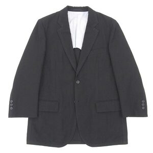 ◆美品◆ コムデギャルソン COMME DES GARCONS HOMME ウール テーラード ジャケット メンズ ブラック HQ-J021 AD2005 [Y03225]