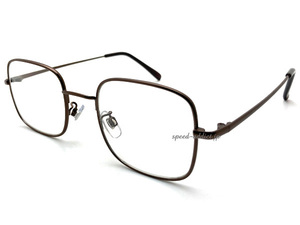 CLASSIC METAL SQUARE SUNGLASS BROWN × CLEAR/ブラウンメタルスクエア四角細ぶち伊達眼鏡カジュアルビンテージアジアンフィットuvカット