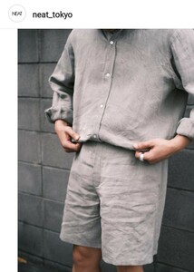 NEAT × HEUGN Top-Dyeing Linen Canvas Swim Shorts 《ニート × ユーゲン》トップ ダイイング リネン キャンバス スイム ショート パンツ