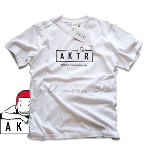 ■新品タグ付■AKTR MENS：M アクター COTTON LOGO TEE スラムダンク PICK UP PLAYGROUND 桜木花道 SLAM DUNK コラボ ホワイト 白Tシャツ