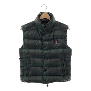 MONCLER モンクレール 【lay3483M】 ダウンベスト ロゴワッペン チェック レディース 0 XSサイズ相当 モンクレールジャパン記載 MR