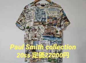 20ss定価22000円 PAUL SMITH 街並みスケッチ総柄Tシャツ 半袖