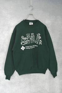 【 牛さんプリント USA製 】old プリント スウェット / size M / 90s アメリカ製 jerzees ジャージーズ グリーン 90年代 トレーナー