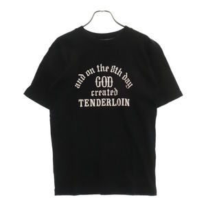 TENDERLOIN テンダーロイン T-TEE GOD CREATED フロントロゴプリント 半袖Tシャツ ブラック