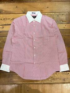 Paul Smith British Collection ポールスミス ブリティッシュコレクション size XL 長袖ストライプシャツ ポケット レッド メンズ