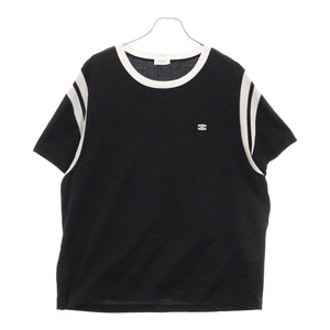 CELINE セリーヌ 24AW TRIOMPHE REGULAR T-SHIRT トリオンフ レギュラー 半袖Tシャツカットソー ブラック 2X30O671Q.38AW