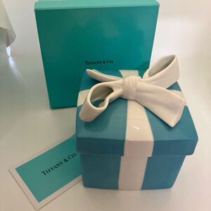 TIFFANY＆Co ティファニー ブルーボウボックス　リボン 小物入れ 陶器 置物