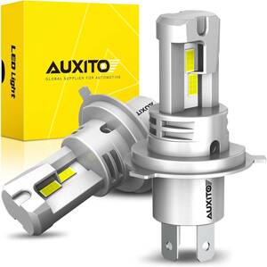 AUXITO H4 LED ヘッドライト 車検対応 HI/LO切替 H4 led 4倍明るさUP 6500K ホワイト 高輝度LE