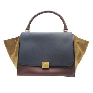 2012年製 セリーヌ CELINE by Phoebe Philo フィービー期 Trapeze トラペーズ ミディアム 2WAY ショルダーバッグ スエード レザー 切替