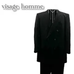 visage homme スーツセット　上下　ジャケット　パンツ　ウール　黒