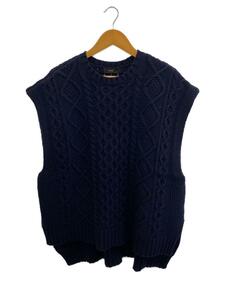 FLORENT◆Aran knit vest/ニットベスト(厚手)/one/ウール/NVY/2105F07010/使用感有