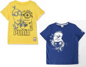 プーマ ミニオンズ コラボ キッズ 半袖Tシャツ 2枚セット 104 イエロー ブルー Minions 子供用 男女兼用 ジュニア