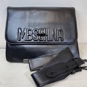 ●【MH-9090】未使用品 MOSCHINO モスキーノ ショルダーバッグ ブラック チェーン サコッシュ カバン【レタパプラス可能】