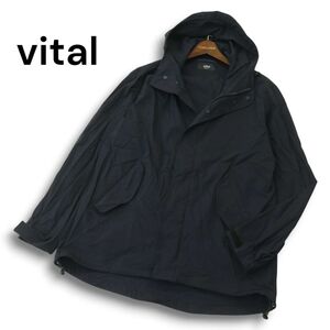 【美品】vital MONSIEUR NICOLE ムッシュ ニコル 通年★ マウンテン パーカー フード付き ジャケット Sz.48 メンズ ネイビー　A5T00134_1#O