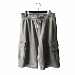 バーバリー BURBERRY CARGO SHORTS ロゴ プリント カーゴ ショーツ ハーフパンツ ショートパンツ グレー 灰 S 8013511 ☆AA★ メンズ