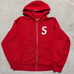 23aw Supreme S Logo Zip Up Hooded Sweatshirt パーカー　スウェット　赤　RED 