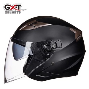 艶消しブラック ヘルメット GXT708ダブルシールドヘルメット高品質 春秋用ジェットヘルメットPSCマーク付き サイズM -XL 選択可能