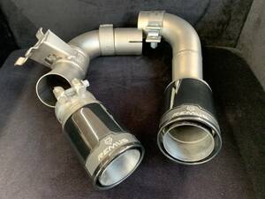 REMUS TAIL PIPE Φ84 ストリートレース ブラッククローム 左右 BMW F22 M235i クーペ (