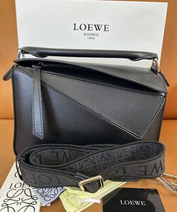 LOEWE ロエベ 斜めがけショルダーバッグ 2WAYハンドバッグ/ブラック/ミニバッグ/ショルダーバッグ/トートパッグ puzzle 24cm