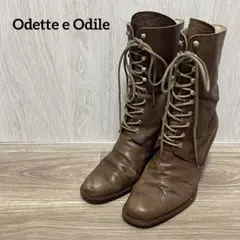 【Odette e Odile】レディースミドル丈ブーツ　ブラウン　24.5cm