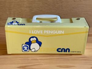 新品　未使用　当時　ペンギン　can カセットテープ　ケース　penguin vintage retoro 昭和レトロ　珍品　希少　生　イエロー