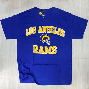 USA正規品 【XL】 MAJESTIC USA マジェスティック NFL公式 LA RAMS ロサンゼルス ラムズ Tシャツ 半袖 クルーネック スーパーボウル 青