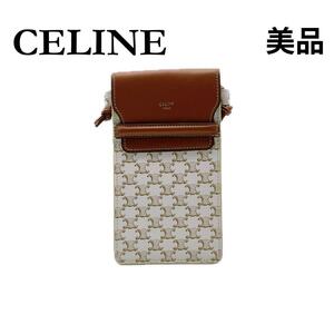 ★セリーヌ★ CELINE モバイルポーチ スマホショルダー トリンオフキャンバス