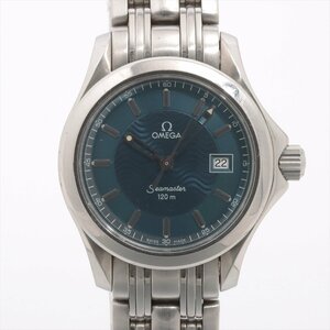 ■ 1円 ～ 中古品 参定16.5万■ OMEGA オメガ ■ シーマスター120 2571.81 Cal. 1424 ■ クォーツ ビンテージ ブルー 青 レディース 120m