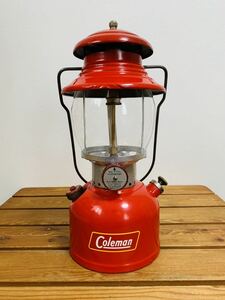 ★イエローボーダー★コールマン Coleman 200A ランタン 1957年7月 ビンテージUSA 再塗装 整備＆点灯確認済