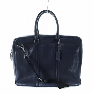 コーチ COACH ビジネスバッグ ショルダーバッグ ブリーフケース 2WAY レザー ロゴ 紺 ネイビー ■GY18 /MQ メンズ