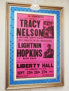 ライトニン・ホプキンス/トレーシー・ニルソン/テキサス・ライブ・ポスター 1975/Lightnin Hopkins/Tracy Nelson/テキサス・ブルース