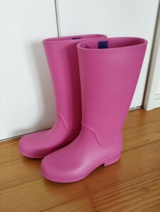 新品未使用　crocs　クロックス　長靴　レインブーツ　ロング　ピンク　21cm　女児　レディース　ロングブーツ　