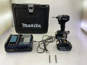 makita マキタ 充電式インパクトドライバ TD173DRGXB ブラック [バッテリBL1860B × 2個 充電器DC18RF セット品] 中古 電動工具 