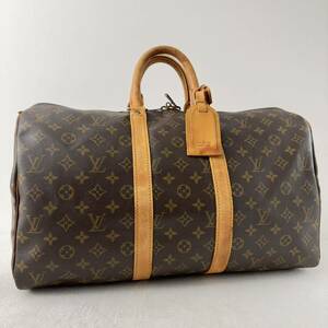 1円〜★LOUIS VUITTON ルイヴィトン キーポル45 ボストンバッグ トラベルバッグ モノグラム 旅行バッグ M41428 ブラウン PVC レザー 