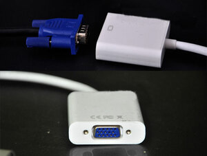 【E0006】Mini DisplayPort を VGA に変換　Macbook を大画面モニターに出力